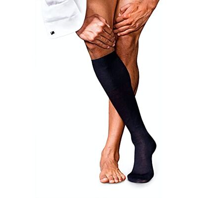 FALKE Men's No. 6 Finest Merino Wool & Silk Knee-High Socks, Blue (Dark Navy), UK 10-11 (Size 45-46) FALKE Men's No. 6 Finest Merino Wool & Silk Knee-High Socks, Blue (Dark Navy), UK 10-11 (Size 45-46)