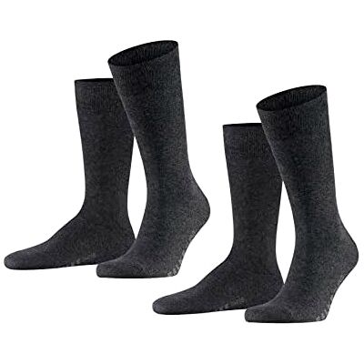 FALKE Men's Swing Doppelpack Calf Socks, Grey (Anthrazit Meliert 3080), 9/11 (Manufacturer size: 43-46) FALKE Men's Swing Doppelpack Calf Socks, Grey (Anthrazit Meliert 3080), 9/11 (Manufacturer size: 43-46)
