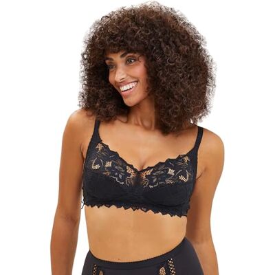 Sans Complexe Women's Full Cup Lace Everyday Bra Black Black 44D Sans Complexe Women's Full Cup Lace Everyday Bra Black Black 44D