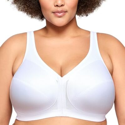 Glamorise Women's Magic Lift Posture Back Soft Cup Plain Everyday Bra, White, 56G Glamorise Women's Magic Lift Posture Back Soft Cup Plain Everyday Bra, White, 56G
