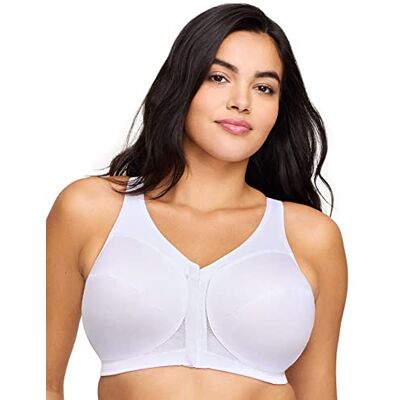 Glamorise Women's Magic Lift Posture Back Soft Cup Plain Everyday Bra, White, 40J Glamorise Women's Magic Lift Posture Back Soft Cup Plain Everyday Bra, White, 40J