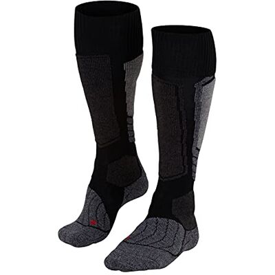 FALKE SK1 Women's Ski Socks, Wool, Silk, Black, Blue, Many Other Colours, Thick, Reinforced Ski Socks without Pattern, with Extra Strong Padding, Knee High and Warm for Skiing, 1 Pair FALKE SK1 Women's Ski Socks, Wool, Silk, Black, Blue, Many Other Colours, Thick, Reinforced Ski Socks without Pattern, with Extra Strong Padding, Knee High and Warm for Skiing, 1 Pair