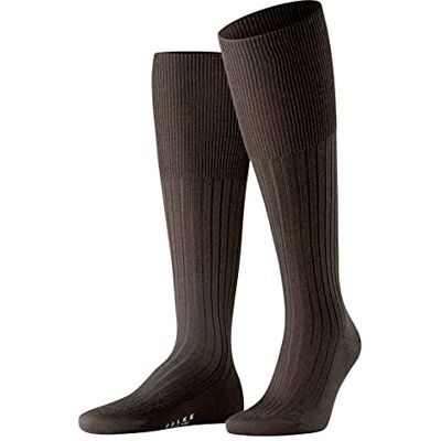 FALKE Bristol Pure Men's Knee Socks, Brown, 45/46 FALKE Bristol Pure Men's Knee Socks, Brown, 45/46