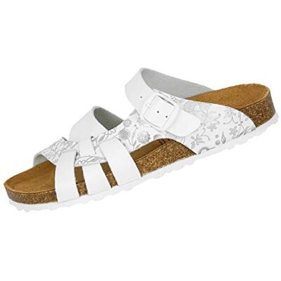 Lico Women's Bioline Flower Mules (Bioline Flora) white / silver, size: 38 EU Lico Women's Bioline Flower Mules (Bioline Flora) white / silver, size: 38 EU