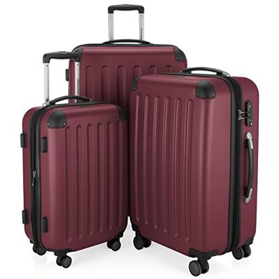 Hauptstadtkoffer Spree hard shell suitcase, trolley suitcase, travel suitcase, 4 double wheels, burgundy, Koffer-Set Hauptstadtkoffer Spree hard shell suitcase, trolley suitcase, travel suitcase, 4 double wheels, burgundy, Koffer-Set