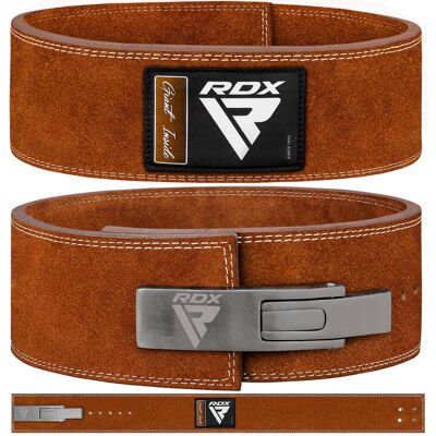RDX Painonnostovyö PRO Lever Buckle Brown leather - L RDX Painonnostovyö PRO Lever Buckle Brown leather - L