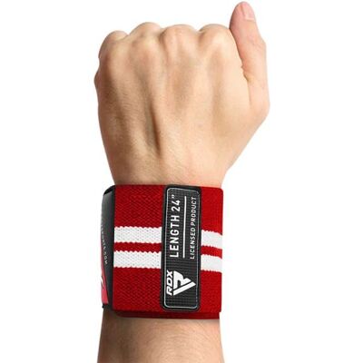 RDX Gym Wrist Wraps W4 -rannesiteet - punainen S 18" RDX Gym Wrist Wraps W4 -rannesiteet - punainen S 18"