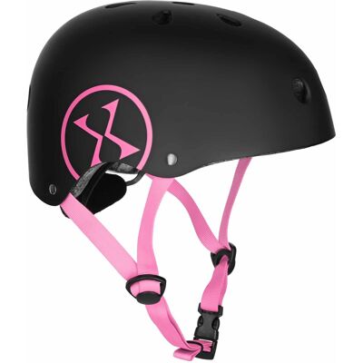 Musta-pinkki skeittikypärä lapselle Nils Extreme koko 48-52 Musta-pinkki skeittikypärä lapselle Nils Extreme koko 48-52