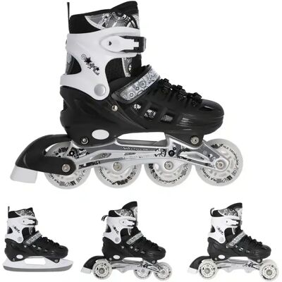 Mustat Nils Extreme inline-luistimet - 2 in 1 jää ja rullaluistimet Mustat Nils Extreme inline-luistimet - 2 in 1 jää ja rullaluistimet