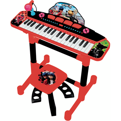 Ladybug and Cat Noir Mikrofonilla ja jakkaralla varustettu kosketinsoit Miraculous Musical instruments children 026869 Ladybug and Cat Noir Mikrofonilla ja jakkaralla varustettu kosketinsoit Miraculous Musical instruments children 026869
