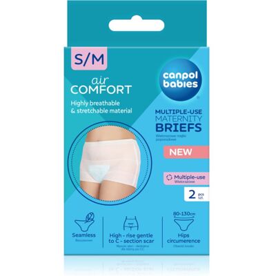 Canpol babies Maternity Briefs synnytyksen jälkeen käytettävät tukialushousut koko S/M 2 kpl Canpol babies Maternity Briefs synnytyksen jälkeen käytettävät tukialushousut koko S/M 2 kpl