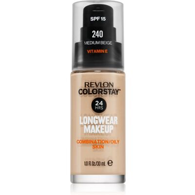 Revlon Cosmetics ColorStay™ SPF 15 pitkäkestoinen mattapinnan antava meikkivoide rasvoittuvalle ja sekaiholle sävy 240 Medium Beige 30 ml Revlon Cosmetics ColorStay™ SPF 15 pitkäkestoinen mattapinnan antava meikkivoide rasvoittuvalle ja sekaiholle sävy 240 Medium Beige 30 ml