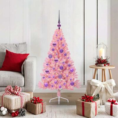vidaXL Tekokuituinen Esivalmistettu Joulukuusi Pinkki 120 cm vidaXL Tekokuituinen Esivalmistettu Joulukuusi Pinkki 120 cm