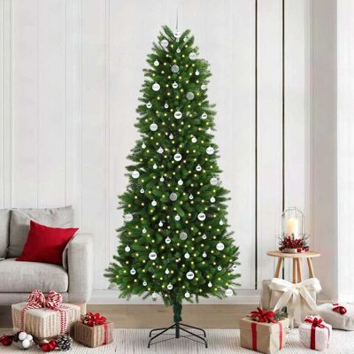 vidaXL Joulukuusi 300 LED-valoilla jalustalla Vihreä 240 cm PE vidaXL Joulukuusi 300 LED-valoilla jalustalla Vihreä 240 cm PE