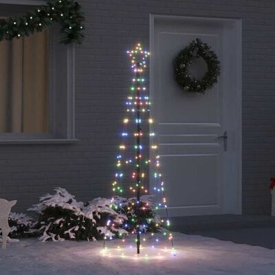 vidaXL LED-joulukuusi maapistokkeilla Monivärinen 250 cm Rauta vidaXL LED-joulukuusi maapistokkeilla Monivärinen 250 cm Rauta