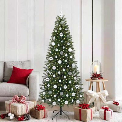 vidaXL Tekojoulukuusi 300 LED-valoilla Vihreä 180 cm PE ja PVC vidaXL Tekojoulukuusi 300 LED-valoilla Vihreä 180 cm PE ja PVC