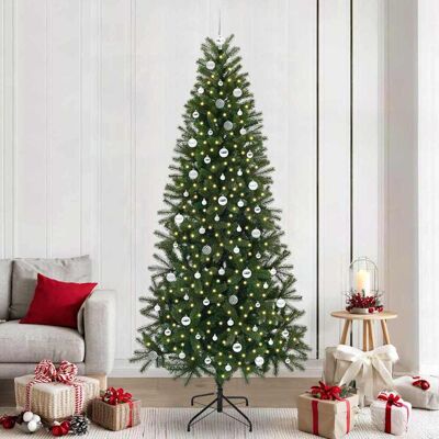 vidaXL Tekojoulukuusi 300 LED-valoilla Vihreä 240 cm PE ja PVC vidaXL Tekojoulukuusi 300 LED-valoilla Vihreä 240 cm PE ja PVC