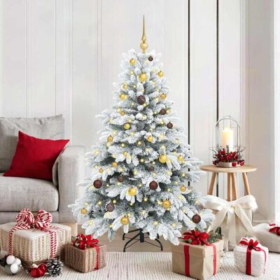 vidaXL Tekojoulukuusi 150 LED-valoilla Valkoinen 150 cm PE ja PVC vidaXL Tekojoulukuusi 150 LED-valoilla Valkoinen 150 cm PE ja PVC
