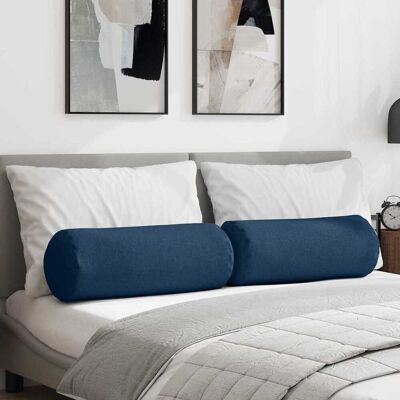 vidaXL Pystytyynyt 2 pcs Sininen Ø 25 x 70 cm kangas vidaXL Pystytyynyt 2 pcs Sininen Ø 25 x 70 cm kangas