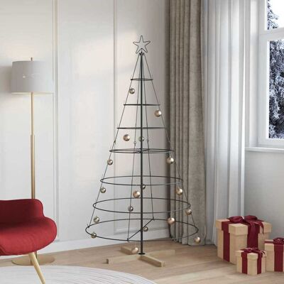 vidaXL Joulukartio Puu jalustalla Musta 180,5 cm Teräs vidaXL Joulukartio Puu jalustalla Musta 180,5 cm Teräs