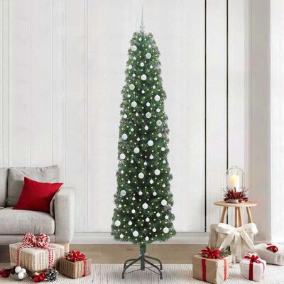 vidaXL Tekojoulukuusi jalustalla Vihreä 240 cm PVC, teräs ja muovi vidaXL Tekojoulukuusi jalustalla Vihreä 240 cm PVC, teräs ja muovi