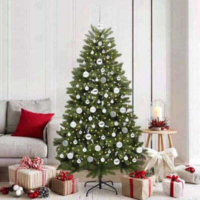 vidaXL Tekojoulukuusi 300 LED-valoilla Vihreä 180 cm PVC ja metalli vidaXL Tekojoulukuusi 300 LED-valoilla Vihreä 180 cm PVC ja metalli