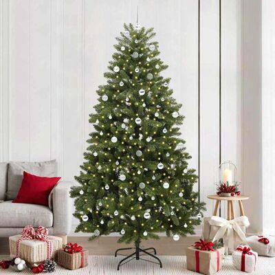 vidaXL Tekojoulukuusi 300 LED-valoilla Vihreä 240 cm PVC ja metalli vidaXL Tekojoulukuusi 300 LED-valoilla Vihreä 240 cm PVC ja metalli