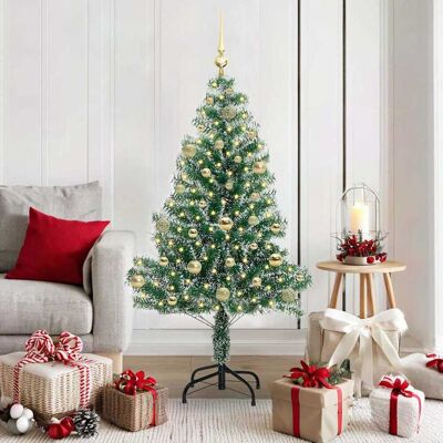 vidaXL Tekoinen joulukuusi lumiflockilla ja LED-valolla 150 cm vidaXL Tekoinen joulukuusi lumiflockilla ja LED-valolla 150 cm