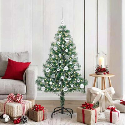 vidaXL Tekoinen joulukuusi lumiflockilla ja LED-valolla 150 cm vidaXL Tekoinen joulukuusi lumiflockilla ja LED-valolla 150 cm