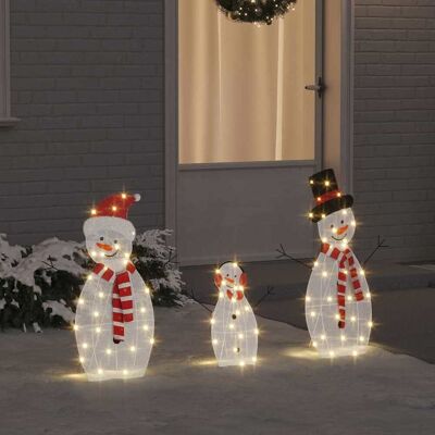 vidaXL Valolla varustettu lumiukko-perhe 3 pcs Lämpimän Valkoinen vidaXL Valolla varustettu lumiukko-perhe 3 pcs Lämpimän Valkoinen