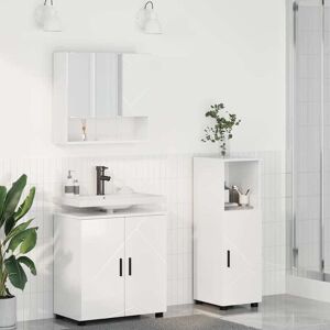 vidaXL Kylpyhuonekalustesetti ovella 3 pcs Korkean kiillon valkoinen vidaXL Kylpyhuonekalustesetti ovella 3 pcs Korkean kiillon valkoinen