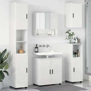 vidaXL Kylpyhuonekalustesetti ovella 5 pcs Korkean kiillon valkoinen vidaXL Kylpyhuonekalustesetti ovella 5 pcs Korkean kiillon valkoinen