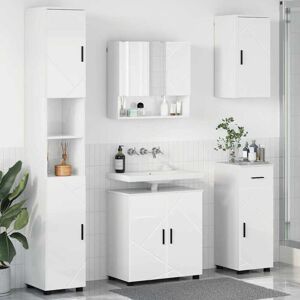 vidaXL Kylpyhuonekalustesetti ovella 5 pcs Korkean kiillon valkoinen vidaXL Kylpyhuonekalustesetti ovella 5 pcs Korkean kiillon valkoinen