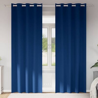 vidaXL Pimentävä verho renkailla 2 kpl Tumma Sininen 225 x 140 cm vidaXL Pimentävä verho renkailla 2 kpl Tumma Sininen 225 x 140 cm