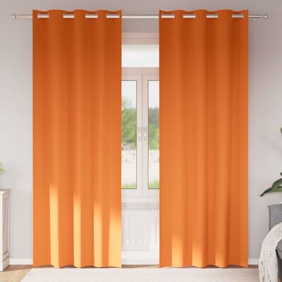 vidaXL Pimentävä verho renkailla 2 kpl Hehkuva oranssi 225 x 140 cm vidaXL Pimentävä verho renkailla 2 kpl Hehkuva oranssi 225 x 140 cm