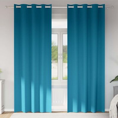 vidaXL Pimentävä verho renkailla 2 kpl Turkoosi 245 x 140 cm vidaXL Pimentävä verho renkailla 2 kpl Turkoosi 245 x 140 cm