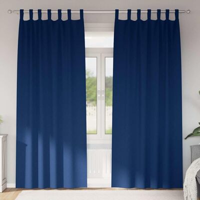 vidaXL Pimentävä verho renkailla 2 kpl Tumma Sininen 245 x 140 cm vidaXL Pimentävä verho renkailla 2 kpl Tumma Sininen 245 x 140 cm