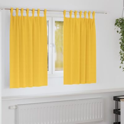 vidaXL Pimentävä verho renkailla 2 kpl Sinappikeltainen 140 x 140 cm vidaXL Pimentävä verho renkailla 2 kpl Sinappikeltainen 140 x 140 cm