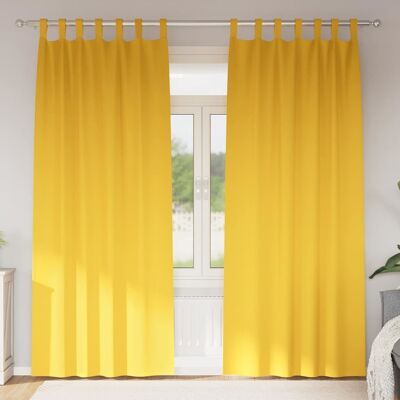 vidaXL Pimentävä verho renkailla 2 kpl Sinappikeltainen 245 x 140 cm vidaXL Pimentävä verho renkailla 2 kpl Sinappikeltainen 245 x 140 cm