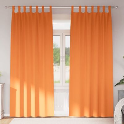 vidaXL Pimentävä verho renkailla 2 kpl Hehkuva oranssi 245 x 140 cm vidaXL Pimentävä verho renkailla 2 kpl Hehkuva oranssi 245 x 140 cm
