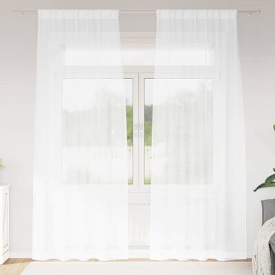 vidaXL Verhosatiini 2 kpl Valkoinen 260 x 140 cm Polyesteri vidaXL Verhosatiini 2 kpl Valkoinen 260 x 140 cm Polyesteri