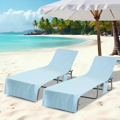 vidaXL Aurinkotuoli Pyyhkeet 2 pcs Sininen 210 x 75 cm vidaXL Aurinkotuoli Pyyhkeet 2 pcs Sininen 210 x 75 cm