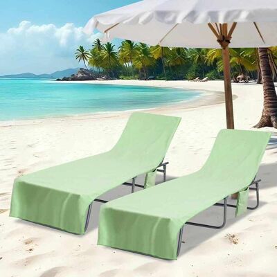 vidaXL Aurinkotuoli Pyyhkeet 2 pcs Vihreä 210 x 75 cm vidaXL Aurinkotuoli Pyyhkeet 2 pcs Vihreä 210 x 75 cm