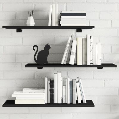 vidaXL Kirjahyllytasot 4 kpl musta 80x30x1,5 cm lastulevy vidaXL Kirjahyllytasot 4 kpl musta 80x30x1,5 cm lastulevy