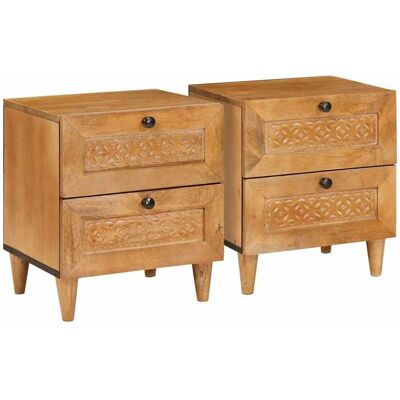 vidaXL Yöpöytäkaappi 2 pcs Vaaleanruskea 40 x 33 x 46 cm Tekninen puu vidaXL Yöpöytäkaappi 2 pcs Vaaleanruskea 40 x 33 x 46 cm Tekninen puu