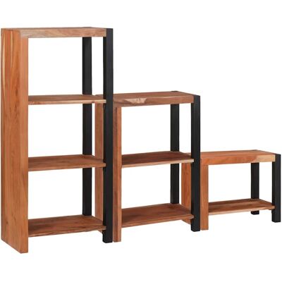vidaXL Kirjahylly 3 pcs Ruskea 50 x 30 x 110 cm Tiheä akasiapuu vidaXL Kirjahylly 3 pcs Ruskea 50 x 30 x 110 cm Tiheä akasiapuu