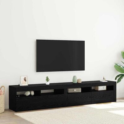 vidaXL TV-kaappi 2 pcs Musta tammi. 210 x 35 x 40 cm Tekninen puu vidaXL TV-kaappi 2 pcs Musta tammi. 210 x 35 x 40 cm Tekninen puu