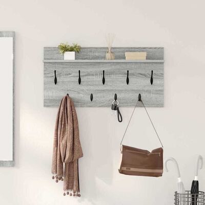 vidaXL Seinälle asennettava takkihylly Harmaa Sonoma 80 x 40 x 12 cm vidaXL Seinälle asennettava takkihylly Harmaa Sonoma 80 x 40 x 12 cm