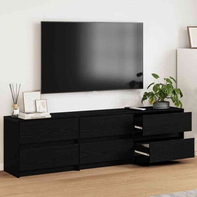vidaXL TV-yksiköt 180 x 34 x 50 cm Musta tammi. Tekninen puu vidaXL TV-yksiköt 180 x 34 x 50 cm Musta tammi. Tekninen puu