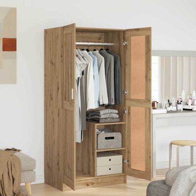 vidaXL Vaatekaappi ovella Taidekoivu 82,5 x 51,5 x 180 cm Tekninen puu vidaXL Vaatekaappi ovella Taidekoivu 82,5 x 51,5 x 180 cm Tekninen puu